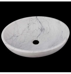 Persian White Honed Oval Basin Marble 2979
