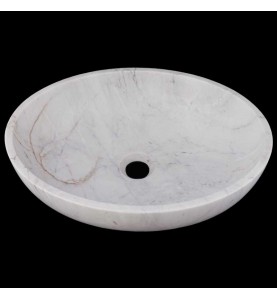 Persian White Honed Oval Basin Marble 2980