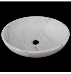 Persian White Honed Oval Basin Marble 2981