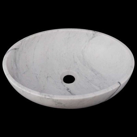 Persian White Honed Oval Basin Marble 2981