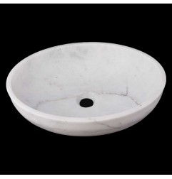 Persian White Honed Oval Basin Marble 3105