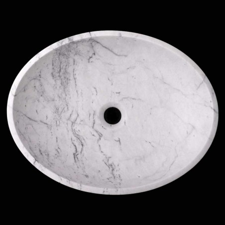 Persian White Honed Oval Basin Marble 3106