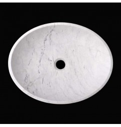 Persian White Honed Oval Basin Marble 3109