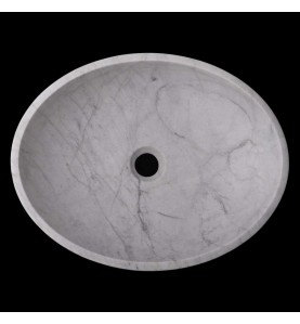 Persian White Honed Oval Basin Marble 3110