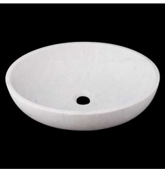 Persian White Honed Oval Basin Marble 3112