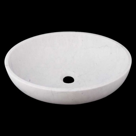 Persian White Honed Oval Basin Marble 3112