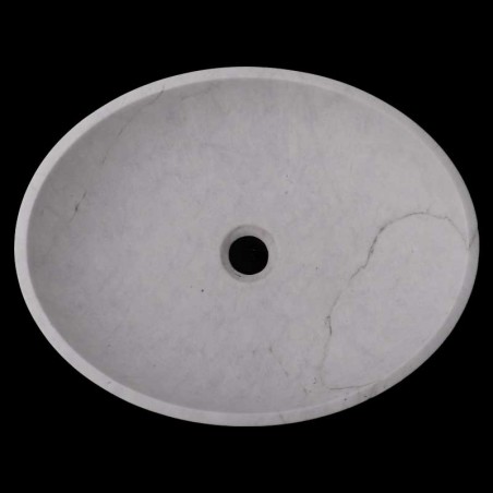 Persian White Honed Oval Basin Marble 3113