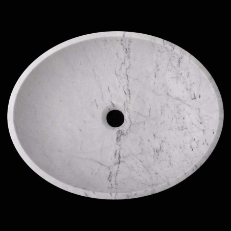 Persian White Honed Oval Basin Marble 3115