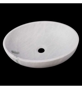 Persian White Honed Oval Basin Marble 3116