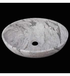 Persian White Honed Oval Basin Marble 3117