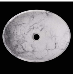 Persian White Honed Oval Basin Marble 3118