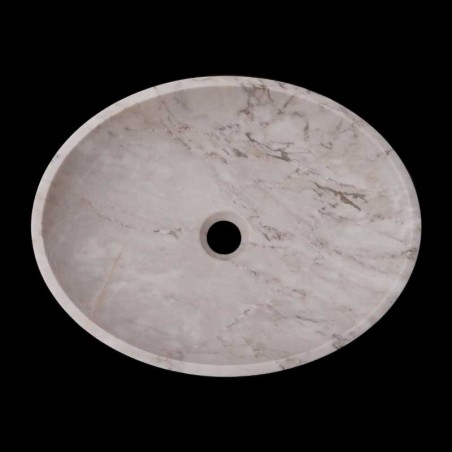 Persian White Honed Oval Basin Marble 3240
