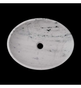 Persian White Honed Oval Basin Marble 3241