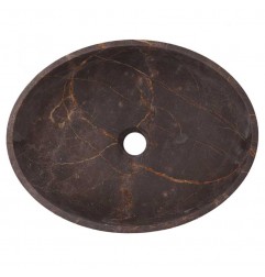 Grey & Gold Honed Oval Basin Marble 3327