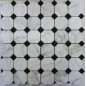 Octagon Carrara & Nero Marquina Dot Honed Marble Mosaic Tiles 48