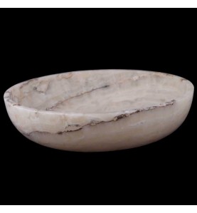 Pearl White Onyx Honed Oval Basin 3367