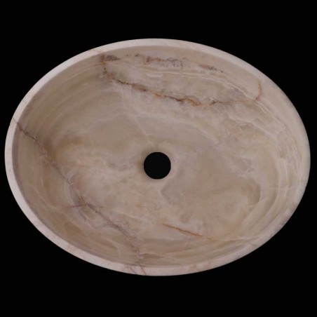 Pearl White Onyx Honed Oval Basin 3419