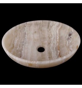 Pearl White Onyx Honed Oval Basin 3424