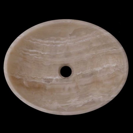 Pearl White Onyx Honed Oval Basin 3425