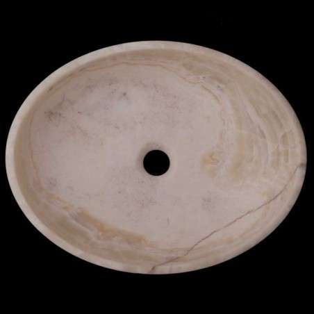 Pearl White Onyx Honed Oval Basin 3426