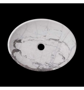 Persian White Honed Oval Basin Marble 2481