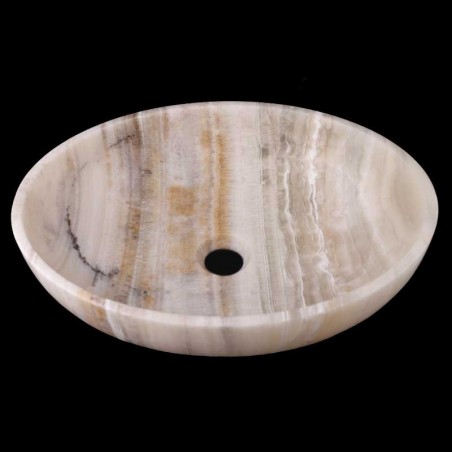 Pearl White Onyx Honed Oval Basin 3422
