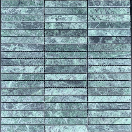Verde Green Kit Kat Honed Marble Mosaic Tiles 98x15