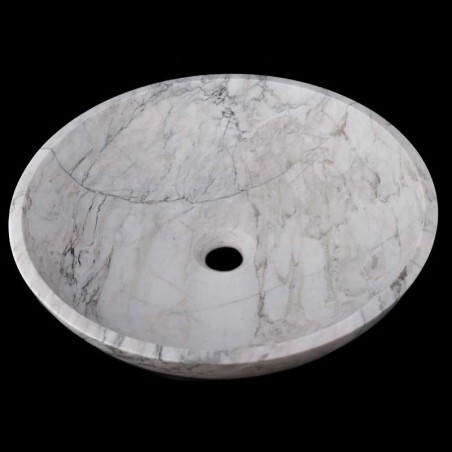 Persian White Honed Round Basin Marble 3191