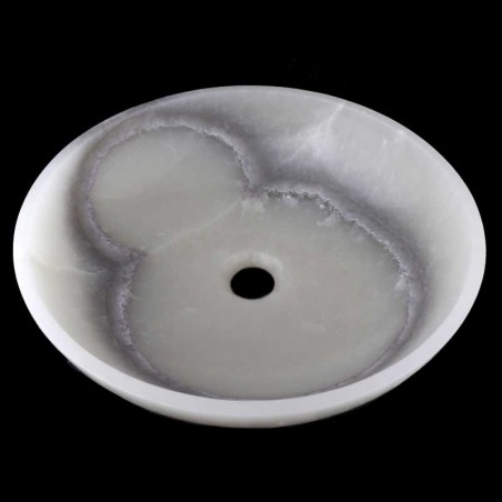 White Onyx Honed Round Basin 3459
