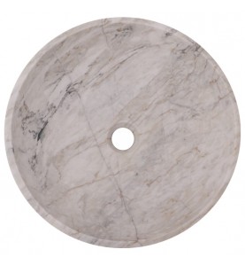 Persian White Honed Round Basin Marble 3475