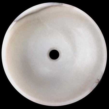 White Onyx Honed Round Basin 3478