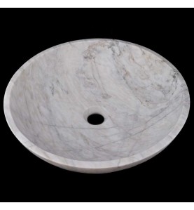 Persian White Honed Round Basin Marble 3277
