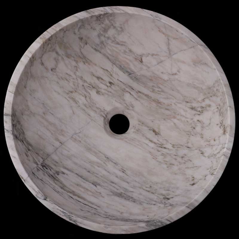 Persian White Honed Round Basin Marble 3279