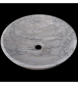Persian White Honed Round Basin Marble 3282