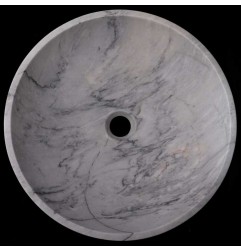 Persian White Honed Round Basin Marble 3284