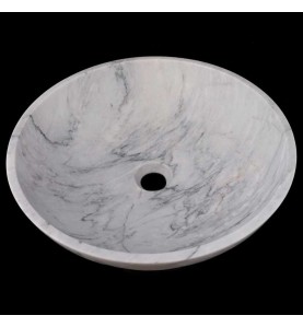 Persian White Honed Round Basin Marble 3284