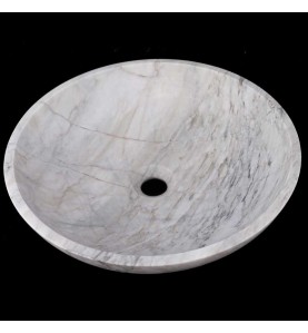 Persian White Honed Round Basin Marble 3285