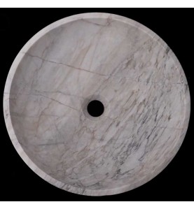 Persian White Honed Round Basin Marble 3285