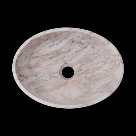 Persian White Honed Oval Basin Marble 2595