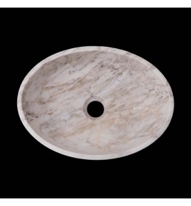 Persian White Honed Oval Basin Marble 2595