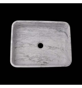 Persian White Honed Rectangle Basin Marble 2676
