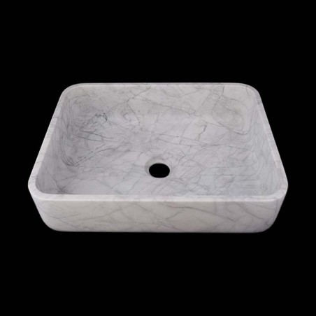 Persian White Honed Rectangle Basin Marble 2677