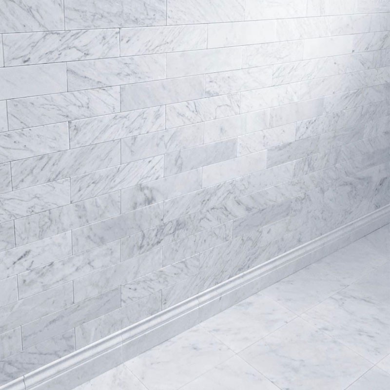 Italian Bianco Carrara Classic Honed Marble Tiles 305x75
