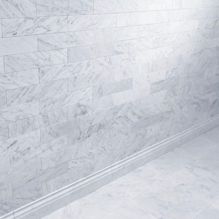 Italian Bianco Carrara Classic Honed Marble Tiles 305x75