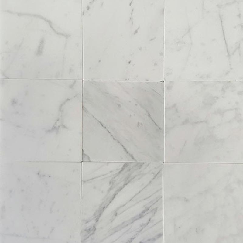 Italian Bianco Carrara Classic Honed Marble Tiles 100x100