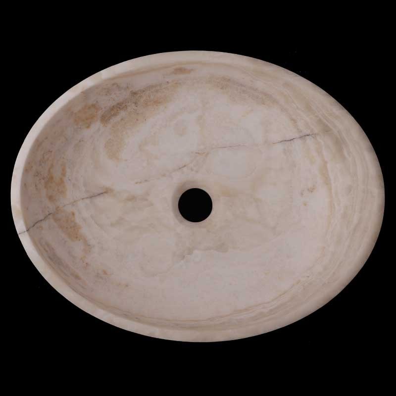 Pearl White Onyx Honed Oval Basin 3564