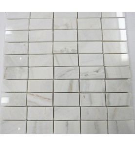 Bianco Luminous Limestone Brick - Polished - Mosaic 