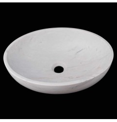 Persian White Honed Oval Basin Marble 3123