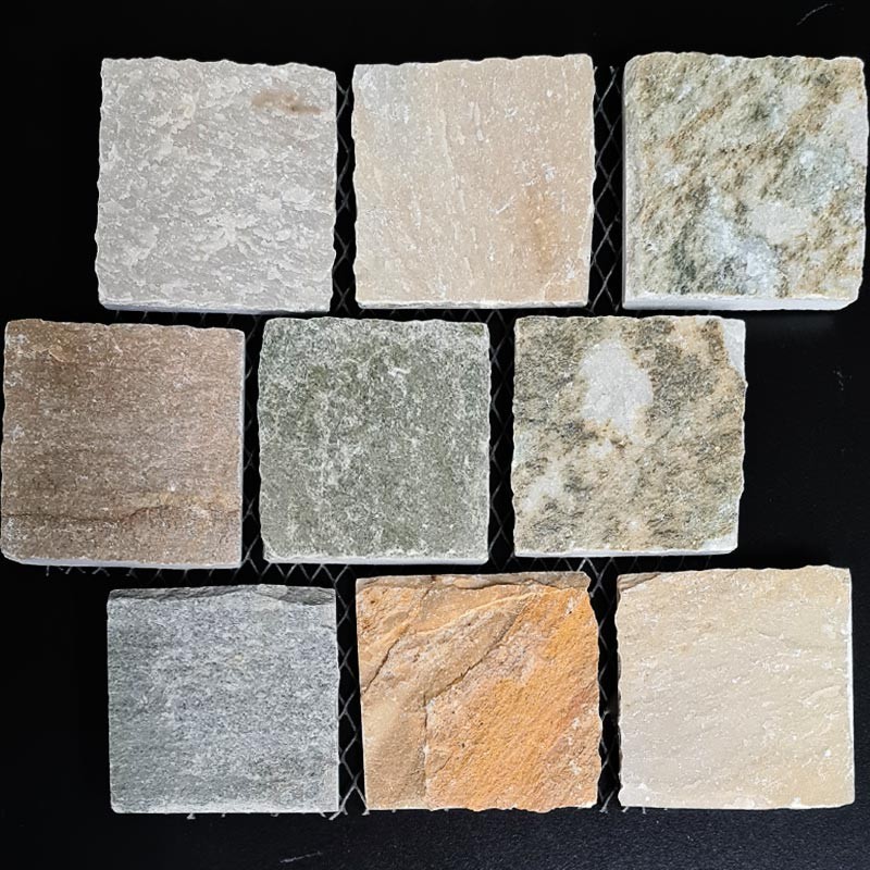 Heritage Gold Natural Split Brick Pattern Quartz Cobblestone Melb