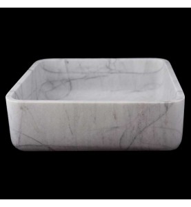 Persian White Honed  Square Basin Marble 3466